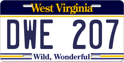 WV license plate DWE207