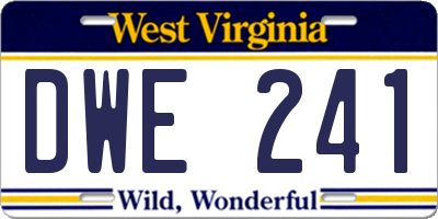 WV license plate DWE241