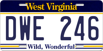 WV license plate DWE246