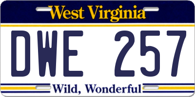 WV license plate DWE257