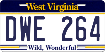 WV license plate DWE264