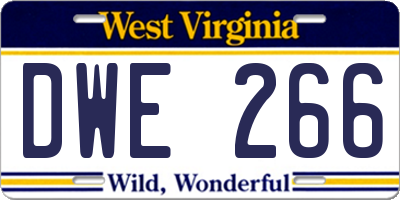 WV license plate DWE266