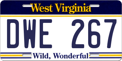 WV license plate DWE267