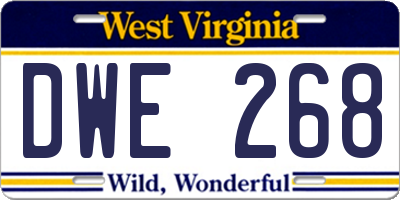 WV license plate DWE268