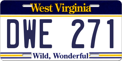 WV license plate DWE271