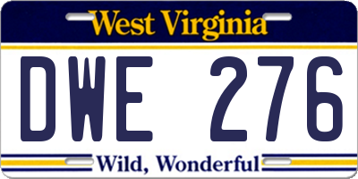 WV license plate DWE276
