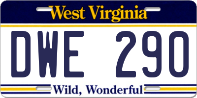 WV license plate DWE290