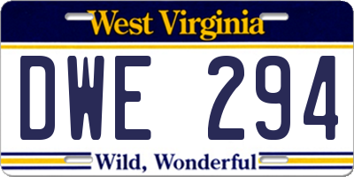 WV license plate DWE294