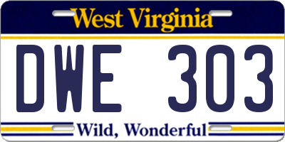 WV license plate DWE303