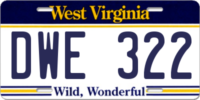 WV license plate DWE322