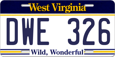 WV license plate DWE326