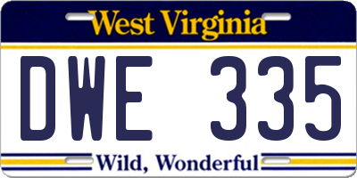 WV license plate DWE335