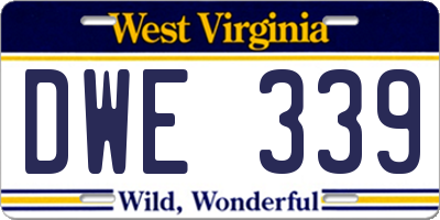 WV license plate DWE339