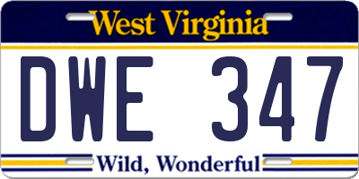 WV license plate DWE347