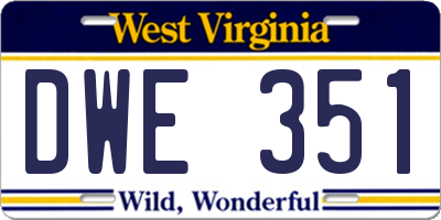 WV license plate DWE351