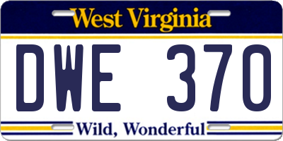 WV license plate DWE370