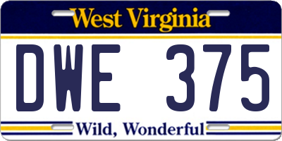 WV license plate DWE375