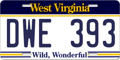 WV license plate DWE393