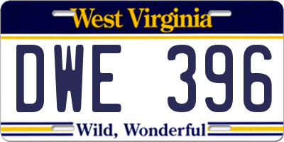 WV license plate DWE396