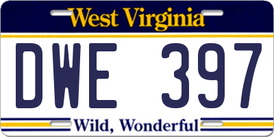 WV license plate DWE397
