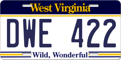 WV license plate DWE422