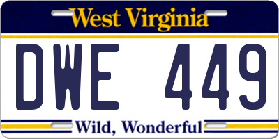 WV license plate DWE449