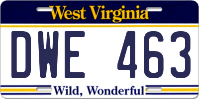 WV license plate DWE463
