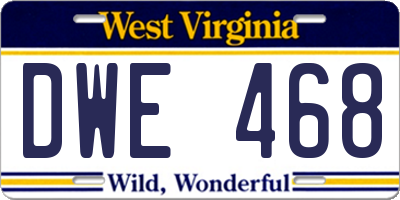 WV license plate DWE468