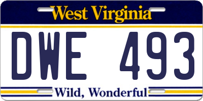 WV license plate DWE493