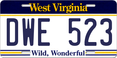 WV license plate DWE523