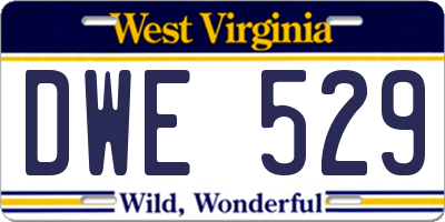 WV license plate DWE529