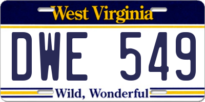 WV license plate DWE549