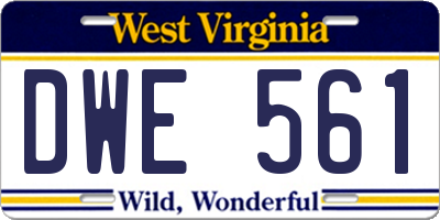 WV license plate DWE561