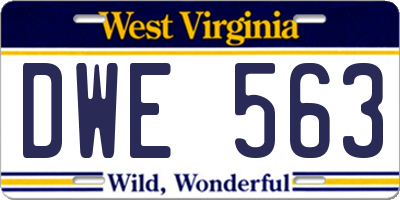 WV license plate DWE563