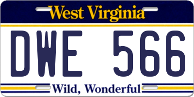 WV license plate DWE566