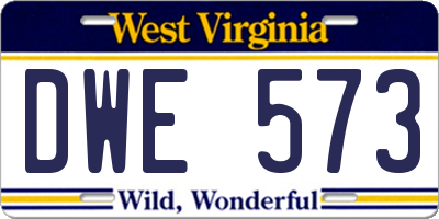 WV license plate DWE573