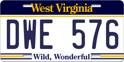 WV license plate DWE576