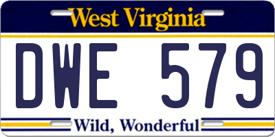 WV license plate DWE579