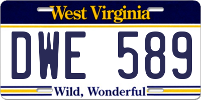 WV license plate DWE589