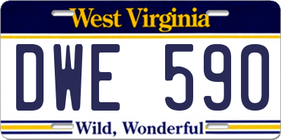 WV license plate DWE590