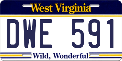 WV license plate DWE591