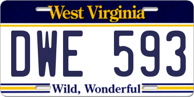 WV license plate DWE593