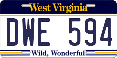 WV license plate DWE594