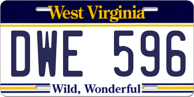 WV license plate DWE596