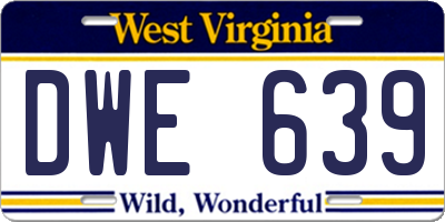 WV license plate DWE639