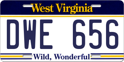 WV license plate DWE656