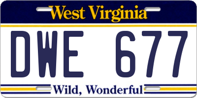 WV license plate DWE677