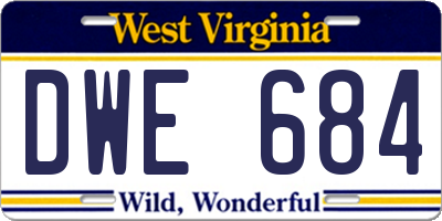 WV license plate DWE684
