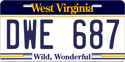 WV license plate DWE687