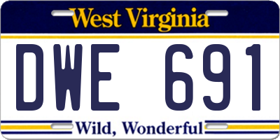 WV license plate DWE691